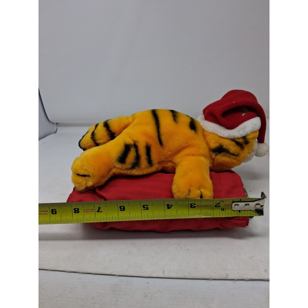 Vintage Garfield Christmas Plush Santa Hat Striped Pillow Dakin 1978 1981 Tag. P - Picture 4 of 11